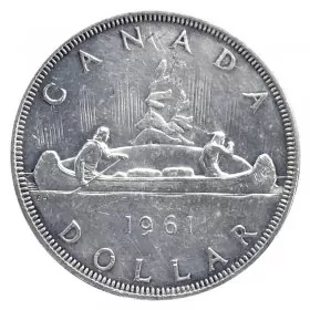 1961 Canadian $1 Voyageur Silver Dollar Coin-AU or better