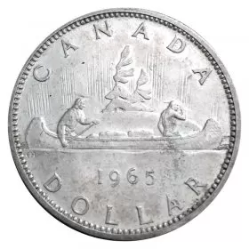 1965 Canadian $1 Voyageur Silver Dollar Coin (AU or better)
