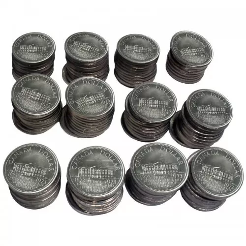 1973 (1873-) Canadian $1 Prince Edward Island Centennial Dollar Coin Lot of 100pcs (Circulated)