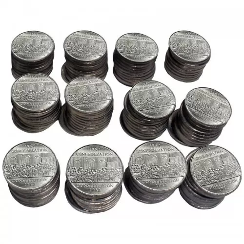 1982 Canadian $1 Dollar - 1867 Confederation Constitution Coin Lot of 100pcs (Circulated)