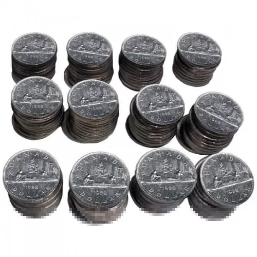 1982 Canadian $1 Voyageur Dollar Coin Lot of 100pcs (Circulated)