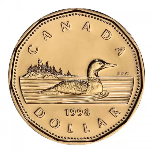 1998 Canadian $1 Common Loon Dollar Proof-like (PL) Coin