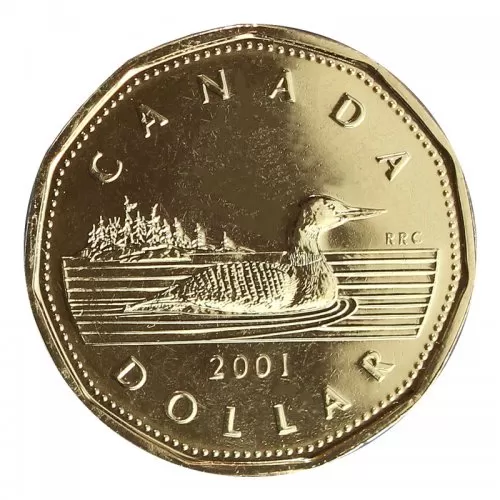 2001 Canadian $1 Common Loon Dollar Proof-like (PL) Coin