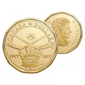 2017 (1917-) Canadian $1 Toronto Maple Leafs® 100th Anniv Loonie Dollar Coin (Brilliant Uncirculated)