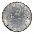 1935 Canadian $1 Voyageur/25th Anniv Commemorative Silver Dollar Coiin-VF or better
