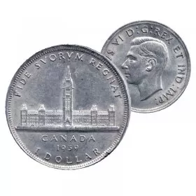 1939 Canadian $1 Royal Visit Commemorative Silver Dollar Coin (VF or better)
