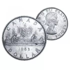 1963 Canadian $1 Voyageur Silver Dollar Coin (AU or better)