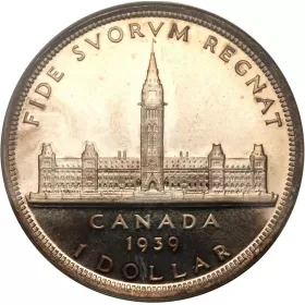 1939 Canadian $1 Royal Visit Commemorative Silver Dollar Coin ICCS Graded MS-64