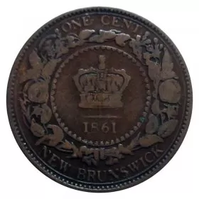 1861 New Brunswick 1-Cent Large Penny Coin (VF)