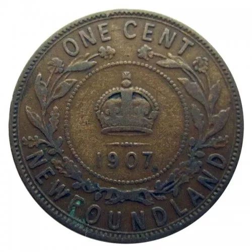 1907 Newfoundland 1-Cent Large Penny Coin (VF)