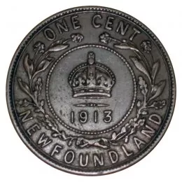 1913 Newfoundland 1-Cent Large Penny Coin (VG)