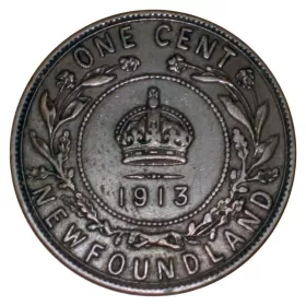 1913 Newfoundland 1-Cent Large Penny Coin (VG)