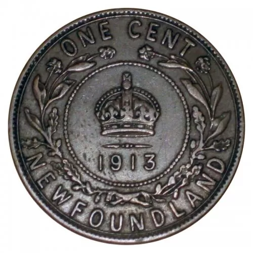 1913 Newfoundland 1-Cent Large Penny Coin (VG)