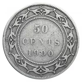 1900 Newfoundland 50-Cent Half Dollar Silver Coin (VG or better)