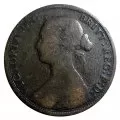 1864 Nova Scotia 1-Cent Large Penny Coin (F+)