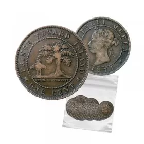 1871 Prince Edward Island 1-Cent Large Penny Coin 5pc Lot (AG-G)