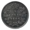 1888 Canadian 5-Cent Small Silver 5pc Coin Lot (VG-F grade)