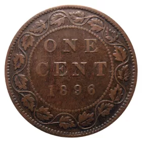 1896 Canadian 1-Cent Large Penny Coin-VF grade