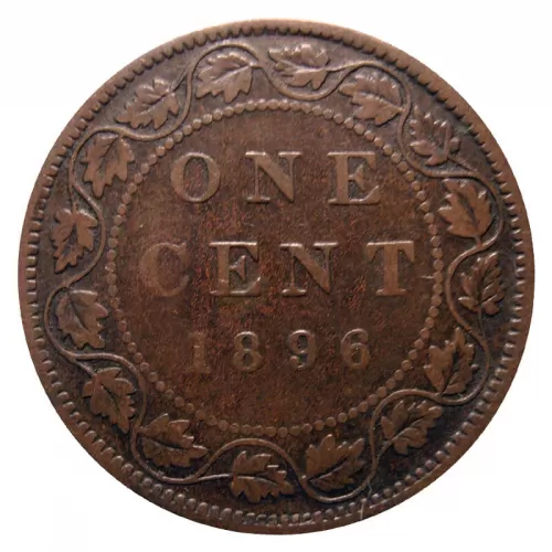 1896 Canadian 1-Cent Large Penny Coin-VF grade