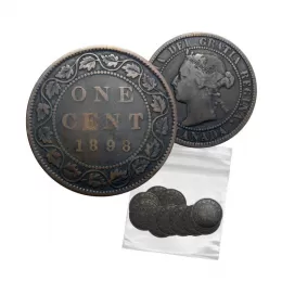 1898-H Canadian 1-Cent Large Penny Coin 5pc Lot-AG-VG grade 1898-H Canadian 1-Cent Large Penny Coin 5pc Lot-AG-VG grade