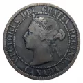 1898-H Canadian 1-Cent Large Penny Coin-F grade