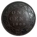 1900-H Canadian 1-Cent Large Penny Coin 5pc Lot-AG-VG grade