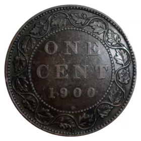 1900-H Canadian 1-Cent Large Penny Coin-VF grade