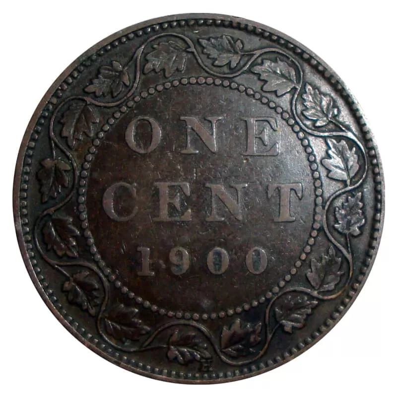 ビクトリー等々 1900-H Canadian 1-Cent Large Penny Coin-VF grade