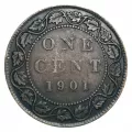 1901 Canadian 1-Cent Large Penny Coin 5pc Lot-AG-VG grade