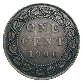1901 Canadian 1-Cent Large Penny Coin-VF grade