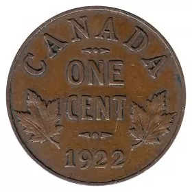 1922 Canadian 1-Cent Small Penny Coin (VF)