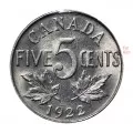 1922 NEAR RIM Canadian 5-Cent Nickel Coin Roll (Circulated)