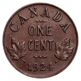 1924 Canadian 1-Cent Small Penny Coin (F)