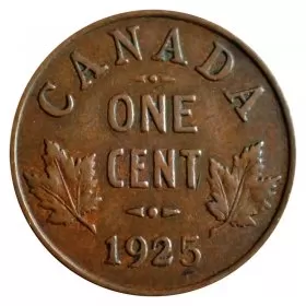 1925 Canadian 1-Cent Small Penny Coin (VF)