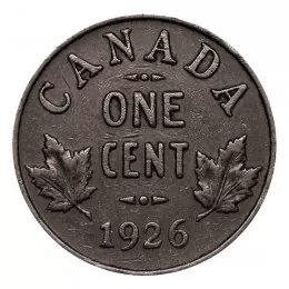 1926 Canadian 1-Cent Small Penny Coin (VF)