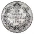 1931 Canadian 10-Cent Small Leaves Silver Dime Roll in Coin Tube (VG-F)