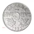 1932 Canadian 5-Cent Nickel Coin Roll (Circulated)