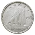 1939 Canadian 10-Cent Bluenose Schooner Silver Dime Roll in Coin Tube (Circulated)