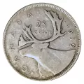 1939 Canadian 25-Cent Caribou Silver Quarter Roll in Coin Tube (Circulated)