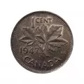 1947 MAPLE LEAF  Canadian 1-Cent Maple Leaf Twig Penny Coin Roll (Circulated)