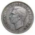 1948 Canadian 25-Cent Caribou Silver Quarter Coin (Circulated)