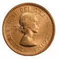1958 Canadian 1-Cent Maple Leaf Twig Penny Roll in Coin Tube (Brilliant Uncirculated)
