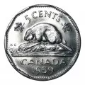 1959 Canadian 5-Cent Beaver Nickel Roll in Coin Tube (Brilliant Uncirculated)