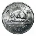 1961 Canadian 5-Cent Beaver Nickel Roll in Coin Tube (Brilliant Uncirculated)