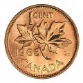 1963 Canadian 1-Cent Maple Leaf Twig Penny Original Coin Roll