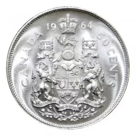 1964 Canadian 50-Cent Coat of Arms Silver Half Dollar Coin (Uncirculated) 