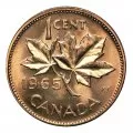 1965 Canadian 1-Cent Maple Leaf Twig Penny Original Coin Roll