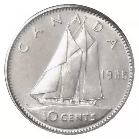 1965 Canadian 10-Cent Bluenose Schooner Dime Silver Coin (Brilliant Uncirculated)