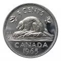 1965 Canadian 5-Cent Beaver Nickel Roll in Coin Tube (Brilliant Uncirculated)