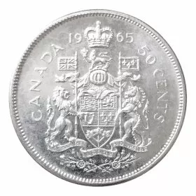 1965 Canadian 50-Cent Coat of Arms Silver Half Dollar Coin (Uncirculated) 